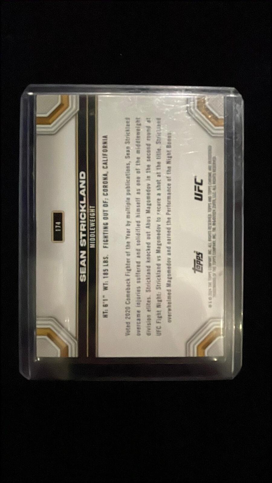 Topps 2020 Chrome Sean Strickland UFC Serial Numbered Card