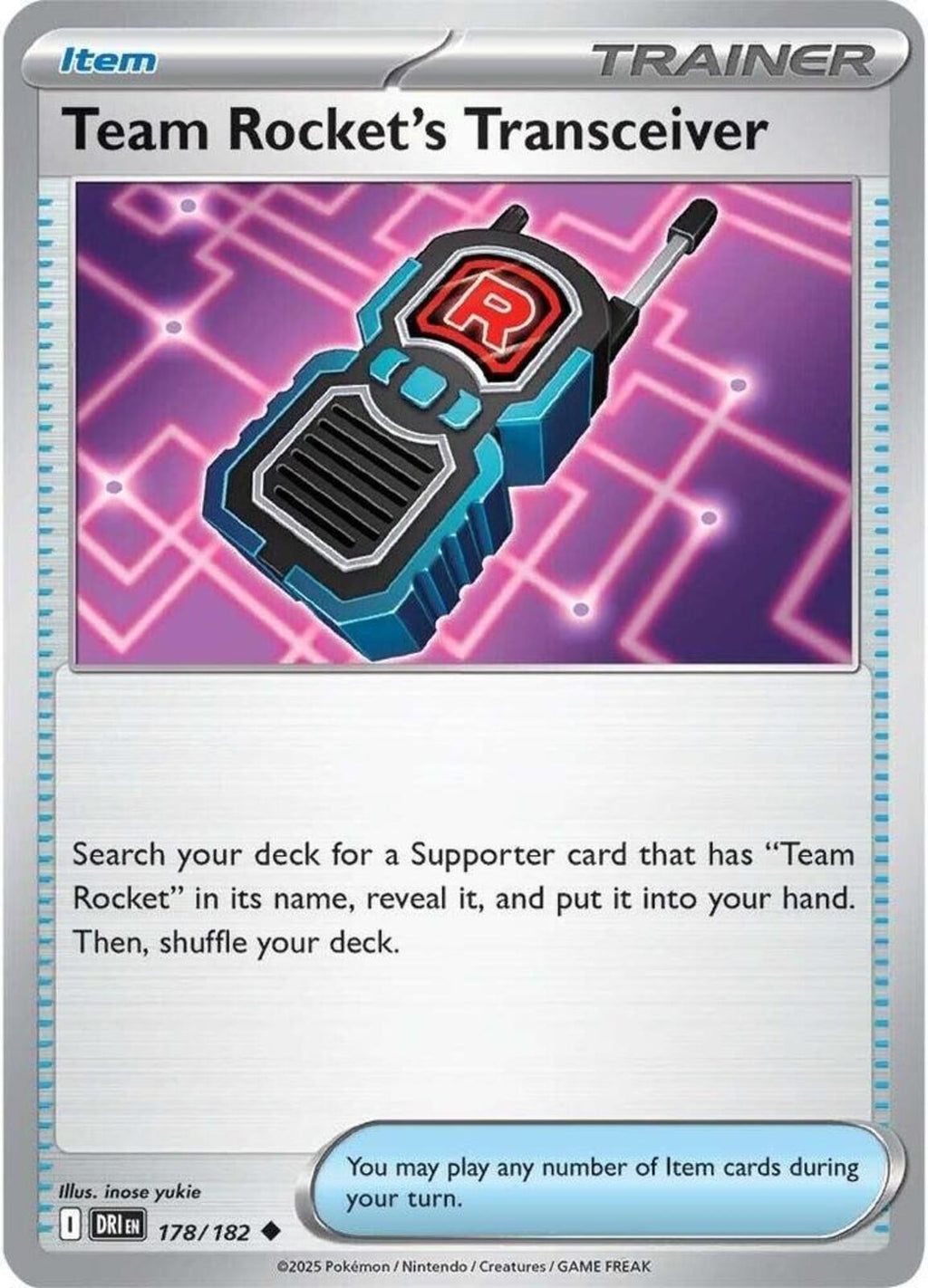Team Rocket's Transceiver Uncommon SV10: Destined Rivals 178/182 NM