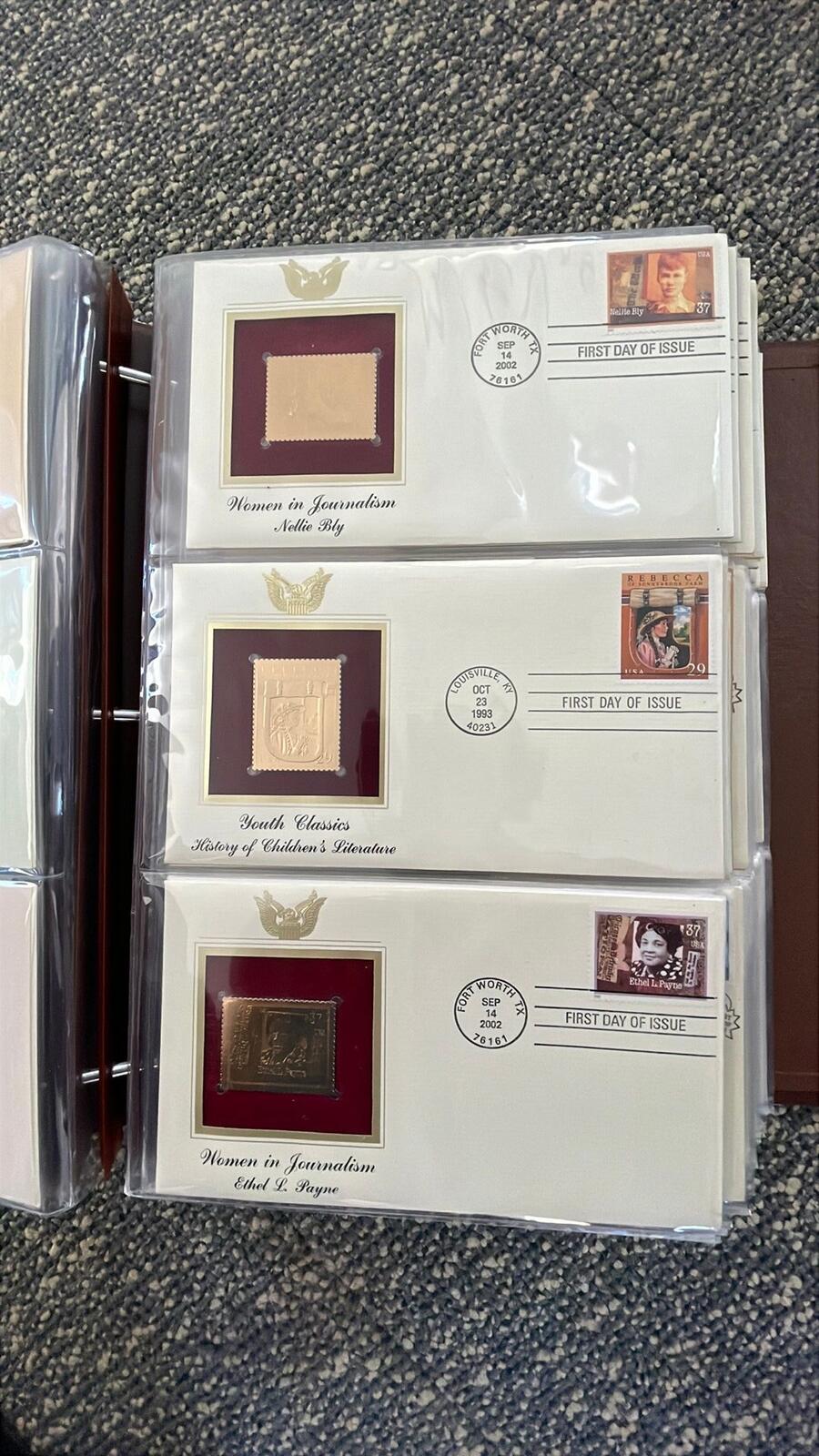 Gold Plated Stamps of United States Collection Book