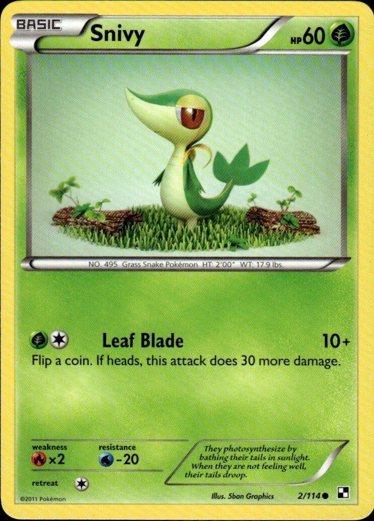 Snivy (2) Common Black and White 2/114 NM