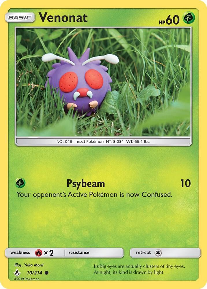 Venonat (10) Common - Yuka Morii Art - SM - Unbroken Bonds 10/214 NM