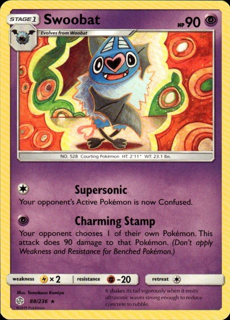 Swoobat Rare SM - Cosmic Eclipse 88/236 NM Tomokazu Komiya