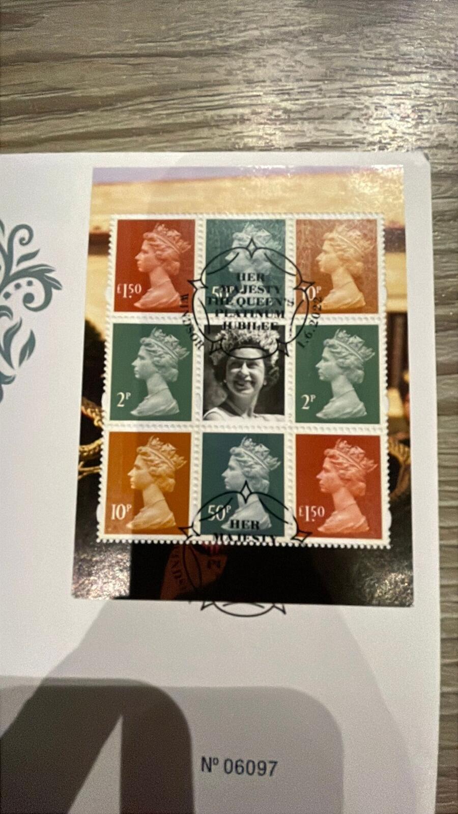 The Royal Mint Queen Elizabeth II Platinum Jubilee Commemorative Coin Stamp Set
