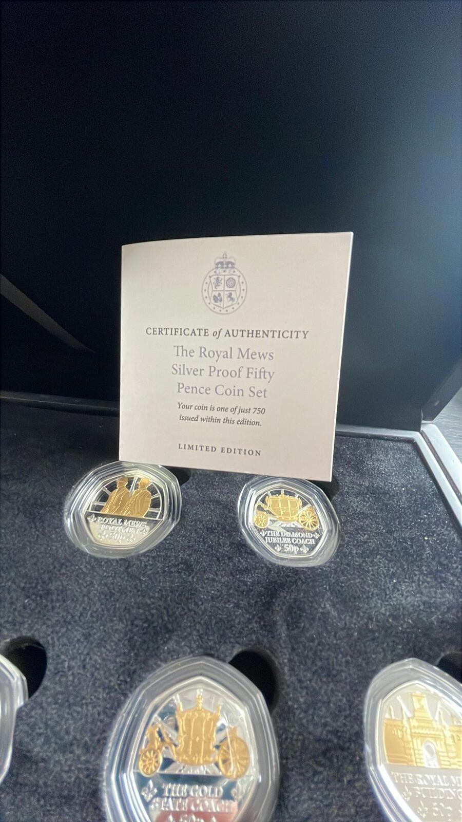 The Royal Mews 2024 Silver Proof Fifty Pence Coin Set