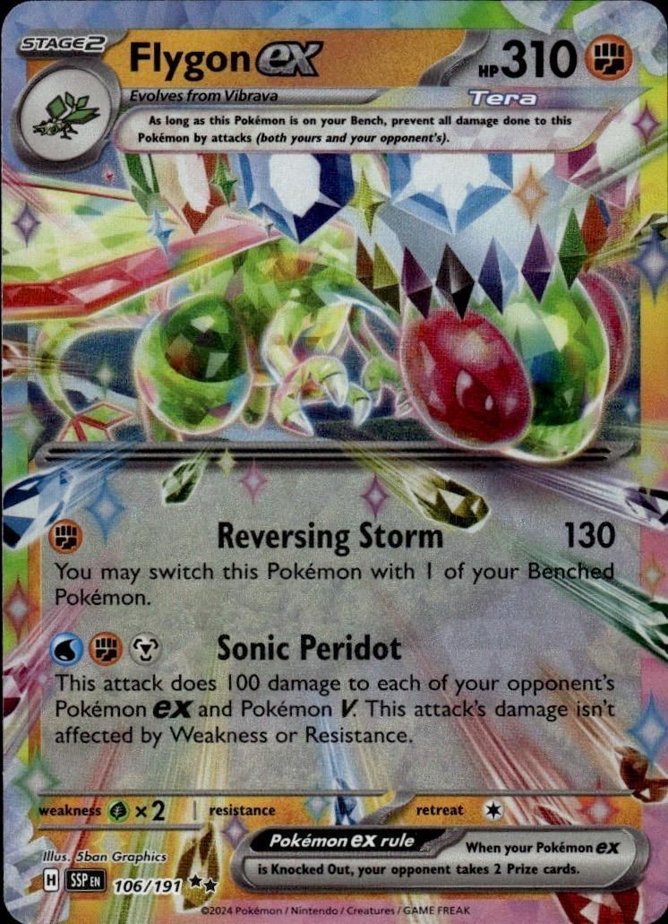 Flygon ex Holo Double Rare SV08: Surging Sparks 106/191 NM