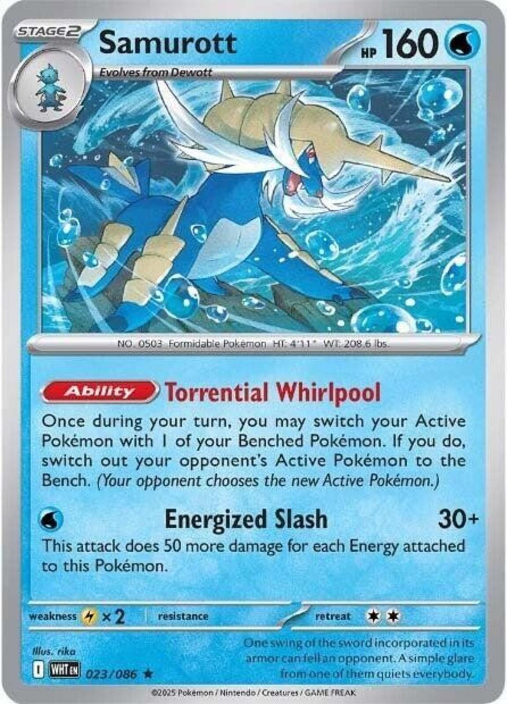Samurott Holo Rare SV: White Flare 023/086 NM