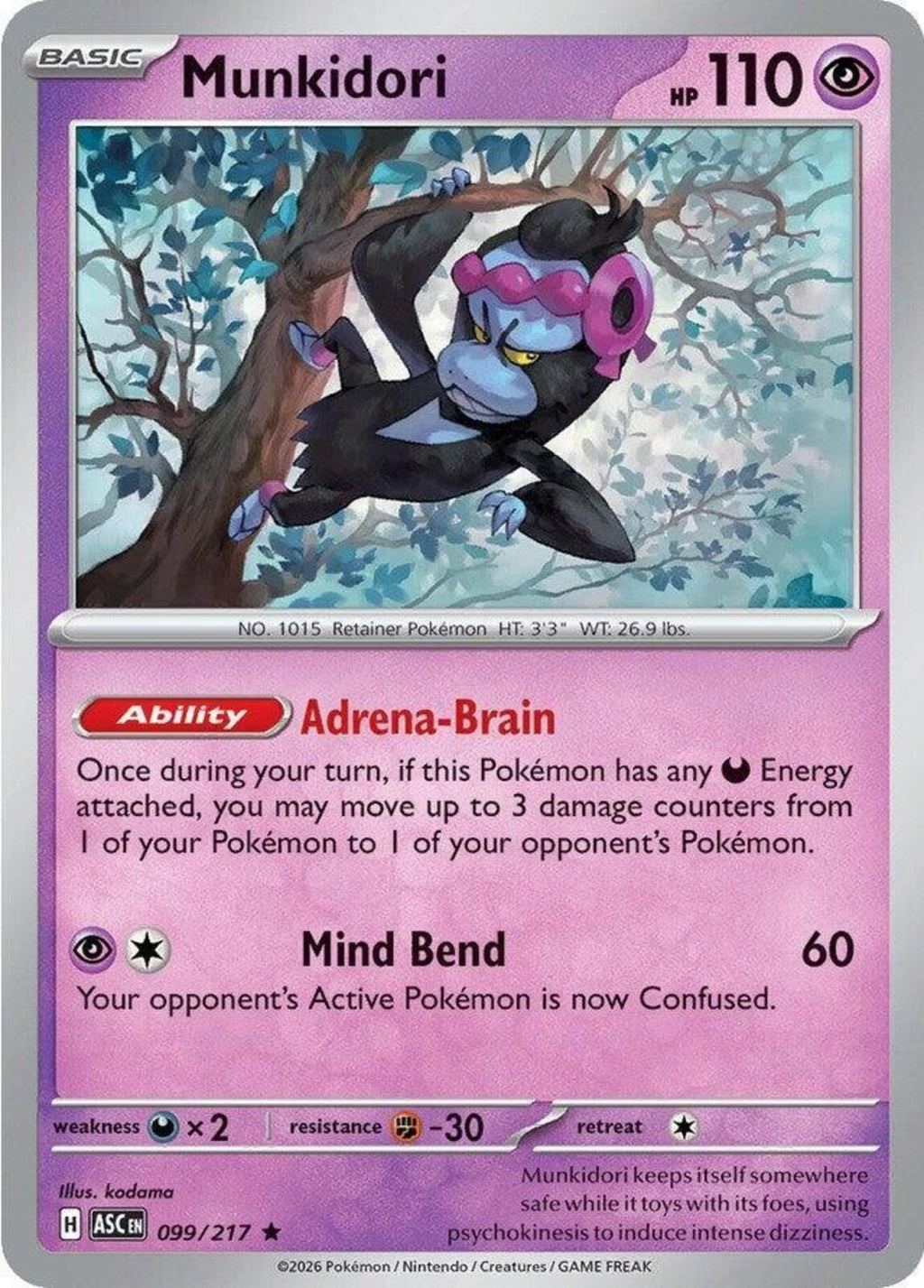 Munkidori Holo Rare ME: Ascended Heroes 099/217 NM