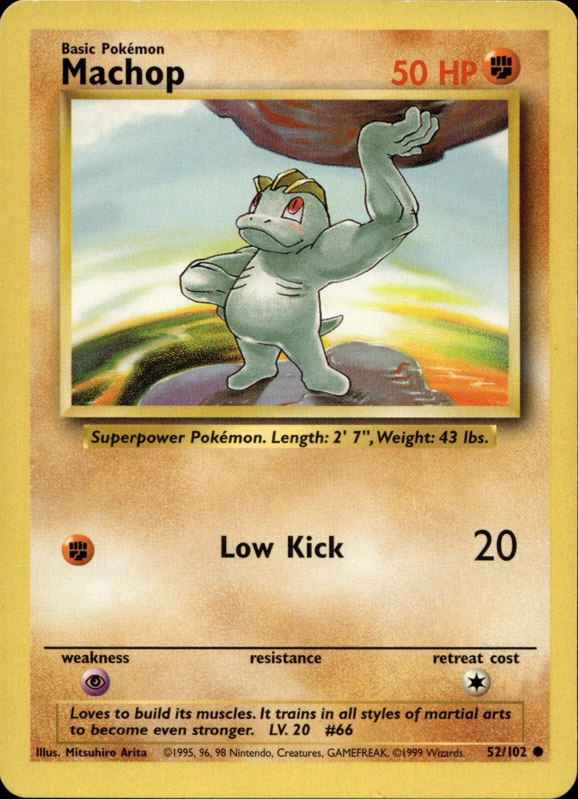 Machop Common Base Set 052/102 NM