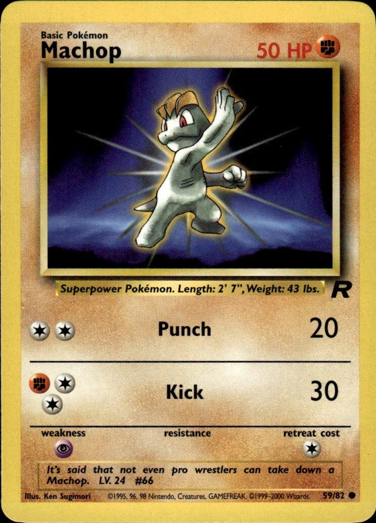 Machop Unlimited Common Team Rocket 59/82 NM
