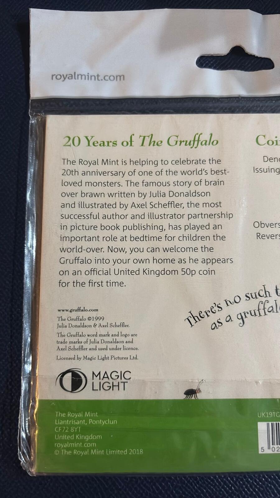 The Royal Mint The Gruffalo 50p Coin Celebrating 20 Years