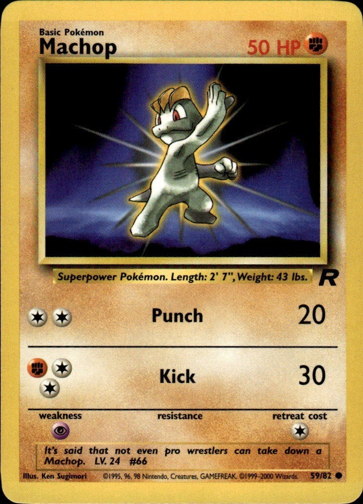 Machop Unlimited Common Team Rocket 59/82 NM
