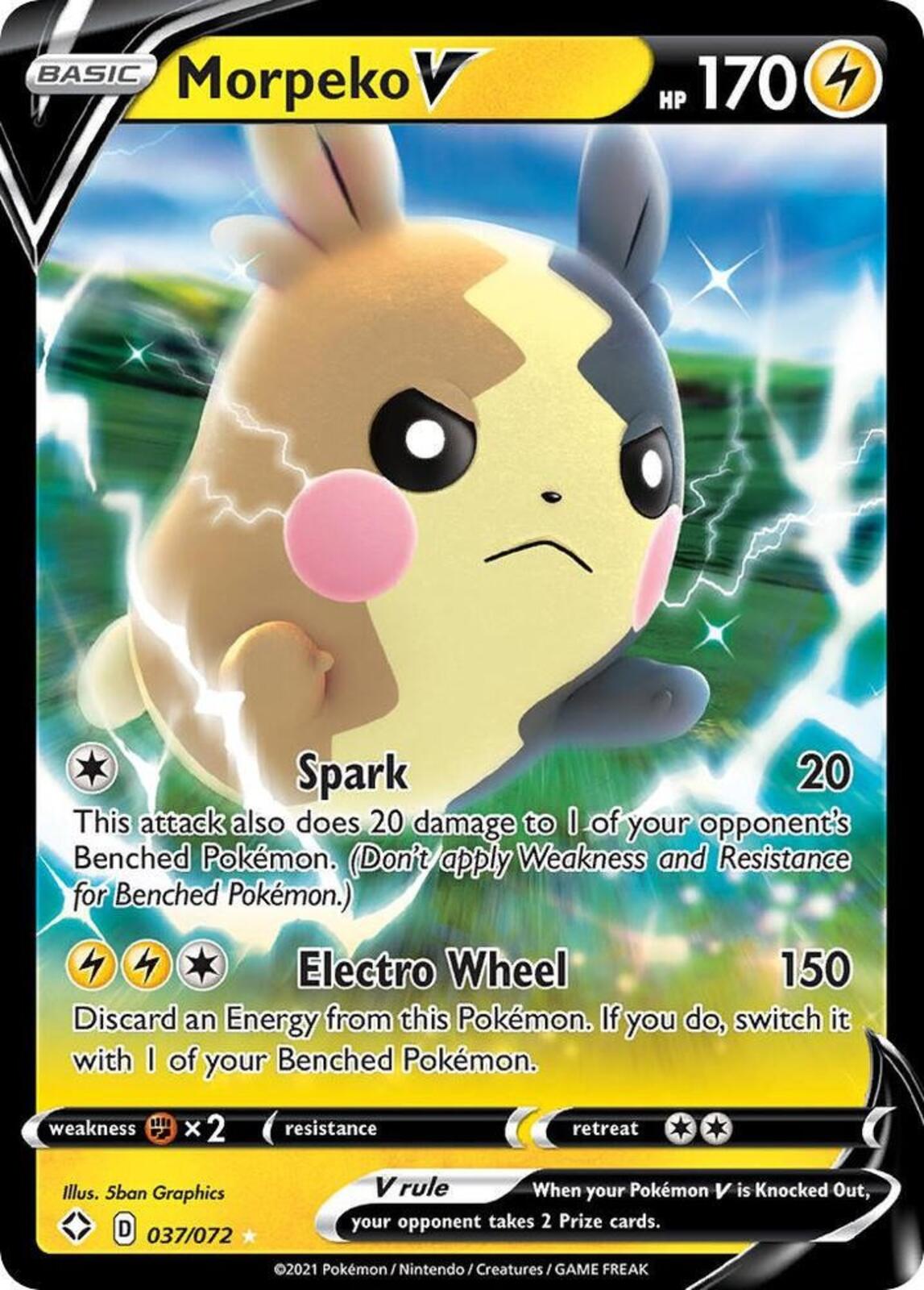 Morpeko V Holo Ultra Rare Shining Fates 037/072 NM