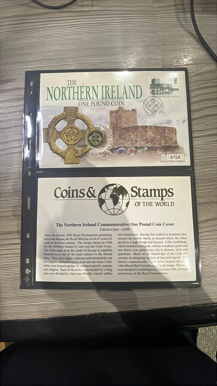 Northern Ireland One Pound Coin Commemorative Cover 1996