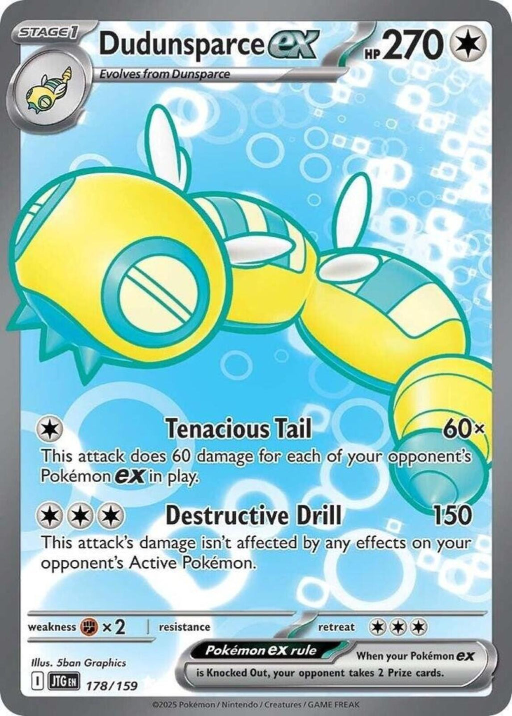 Dudunsparce ex Holo Ultra Rare SV09: Journey Together 178/159 NM