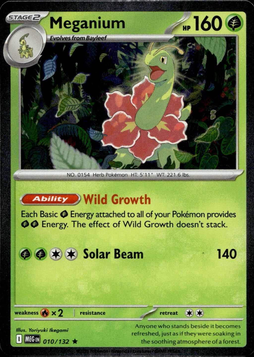 Meganium Holo Rare ME01: Mega Evolution 010/132 NM