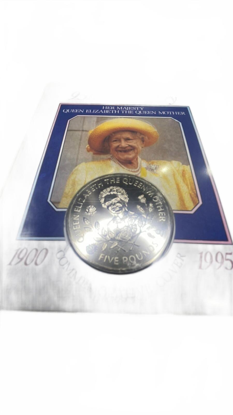 1995 Queen Elizabeth The Queen Mother 95th Birthday Commemorative Coin Cover