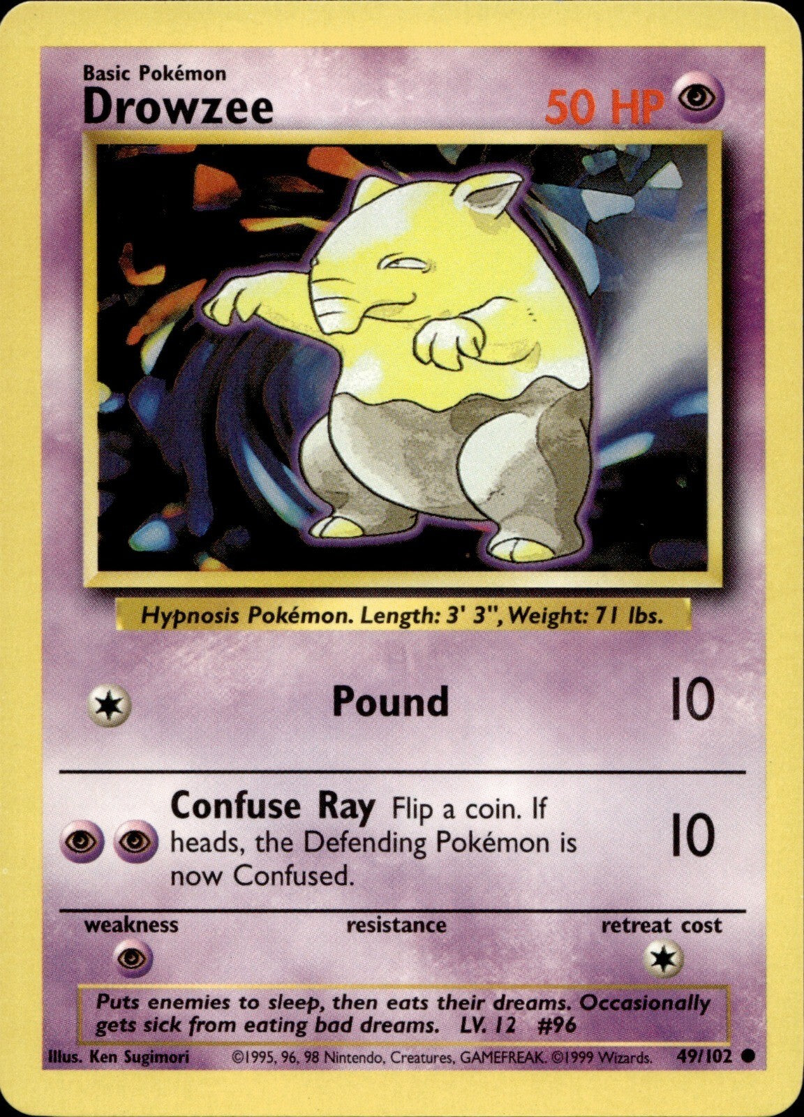 Drowzee Common Base Set 049/102 NM