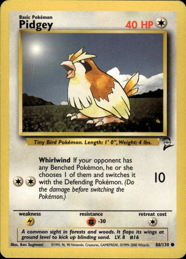 Pidgey Common Base Set 2 086/130 NM