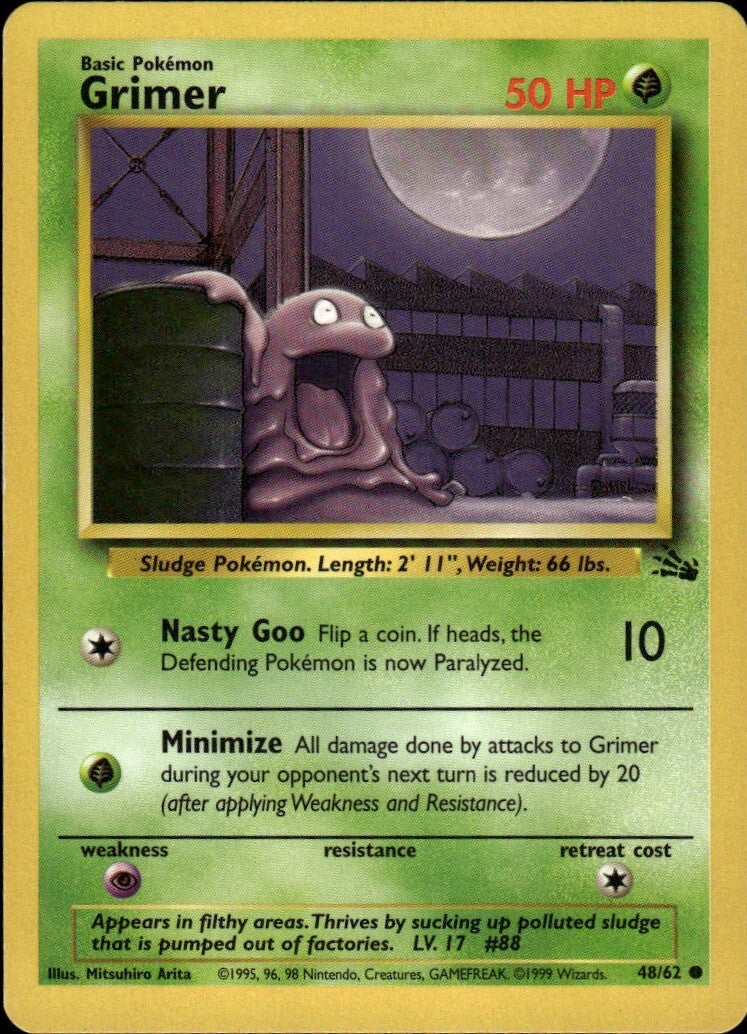 Grimer Unlimited Common Fossil 48/62 NM