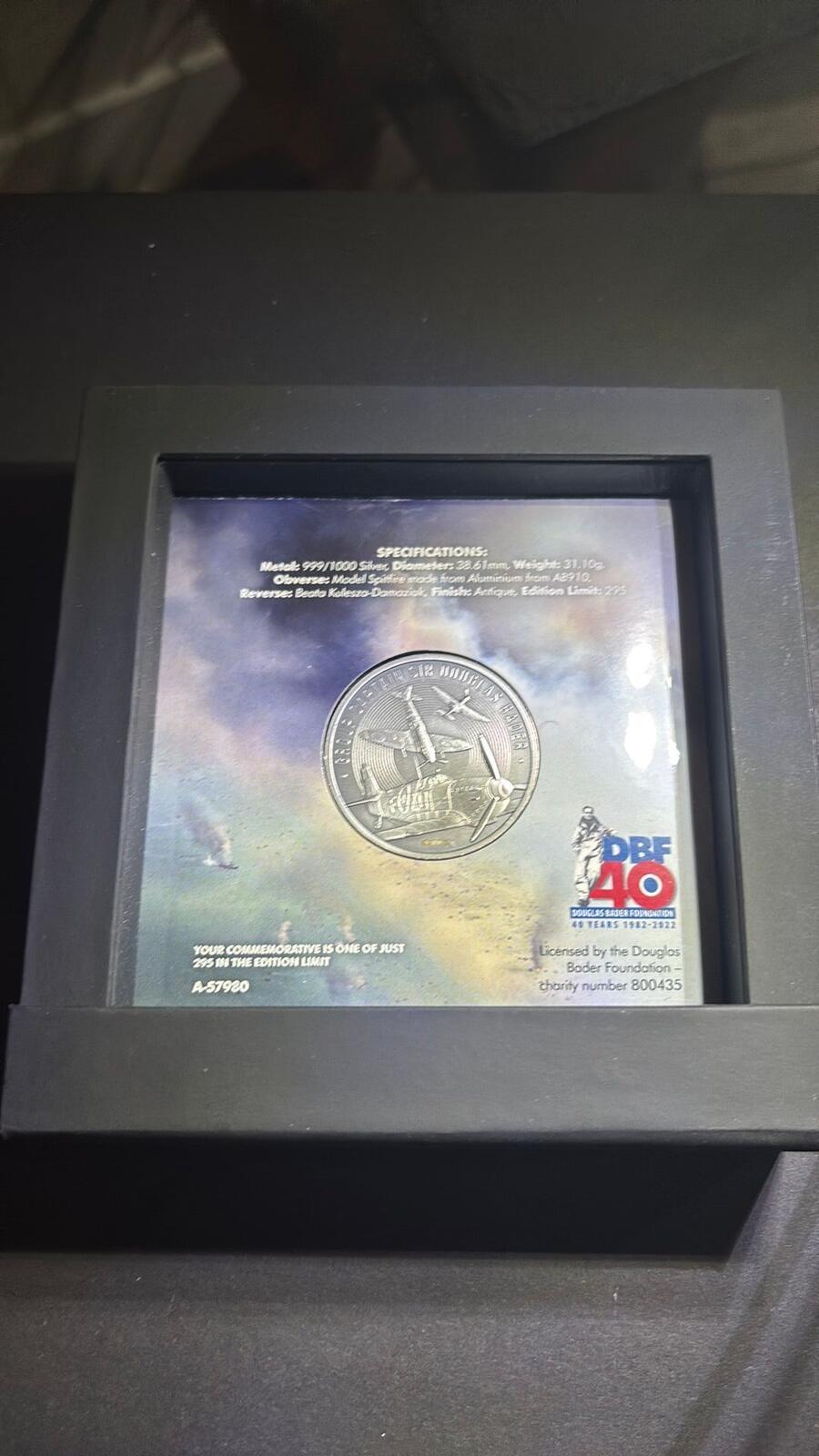 The Perth Mint Sir Douglas Bader Spitfire 1 oz Silver Commemorative Coin 2022