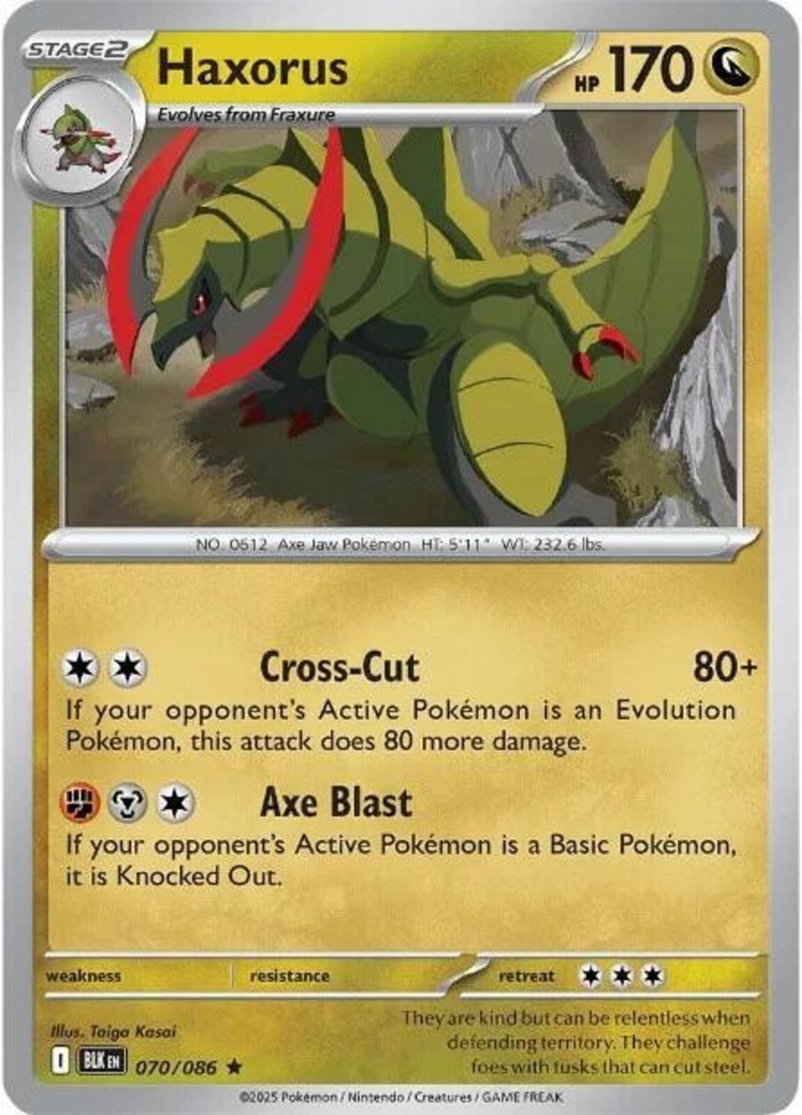 Haxorus Holo Rare SV: Black Bolt 070/086 NM