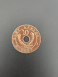 1937 East Africa 10 Cents Copper Coin
