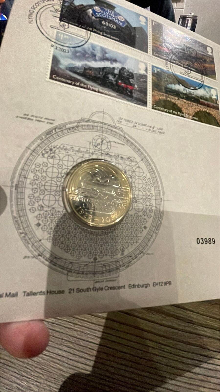 Royal Mint Flying Scotsman U.S. commemorative coin and stamp set 2003