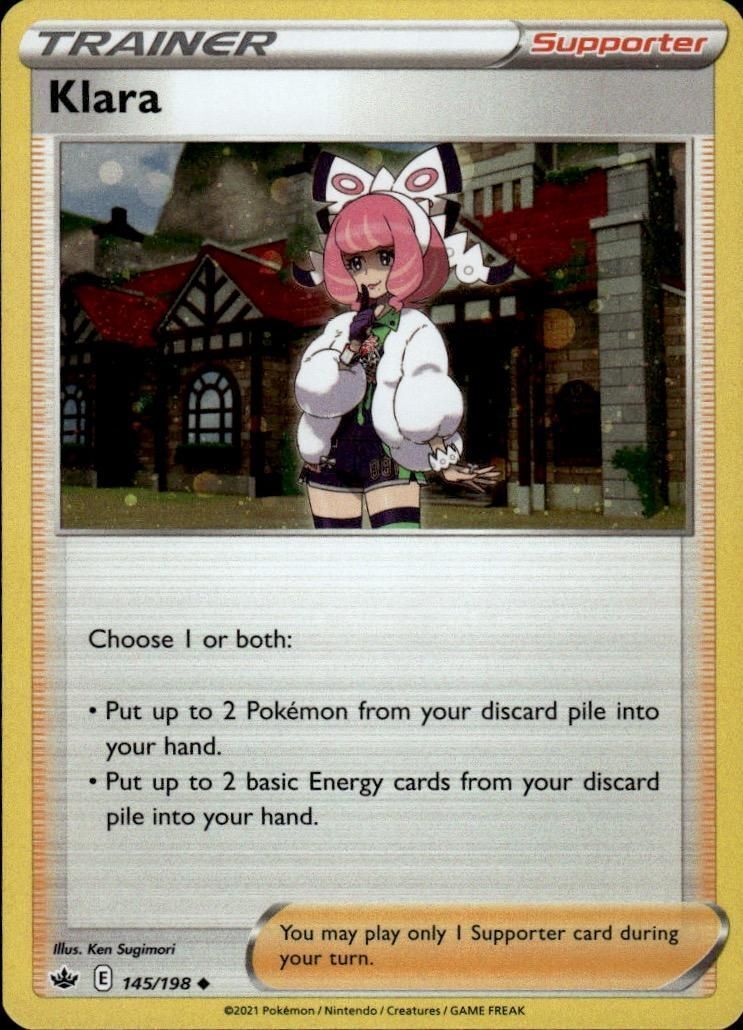 Klara Reverse Holo Uncommon 2SWSH06: Chilling Reign 145/198 NM