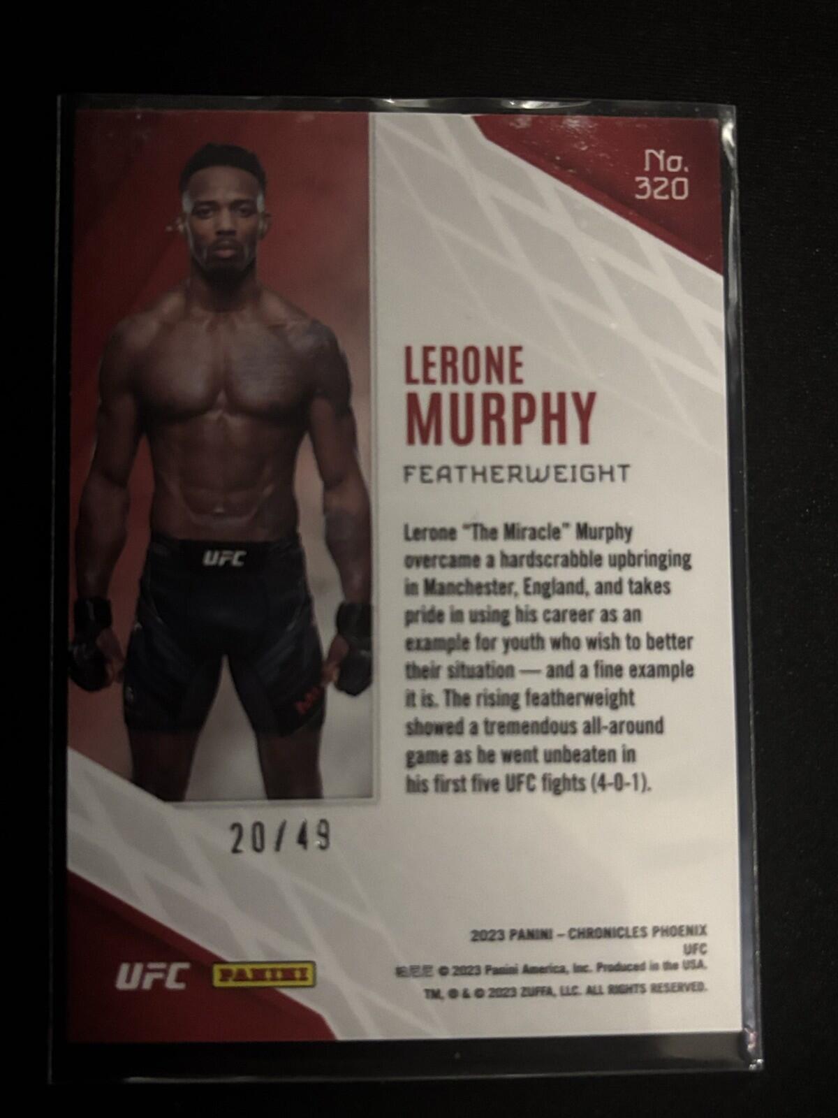 Lerone Murphy Purple Panini Chronicles UFC - Purple 320 NM - 20/49