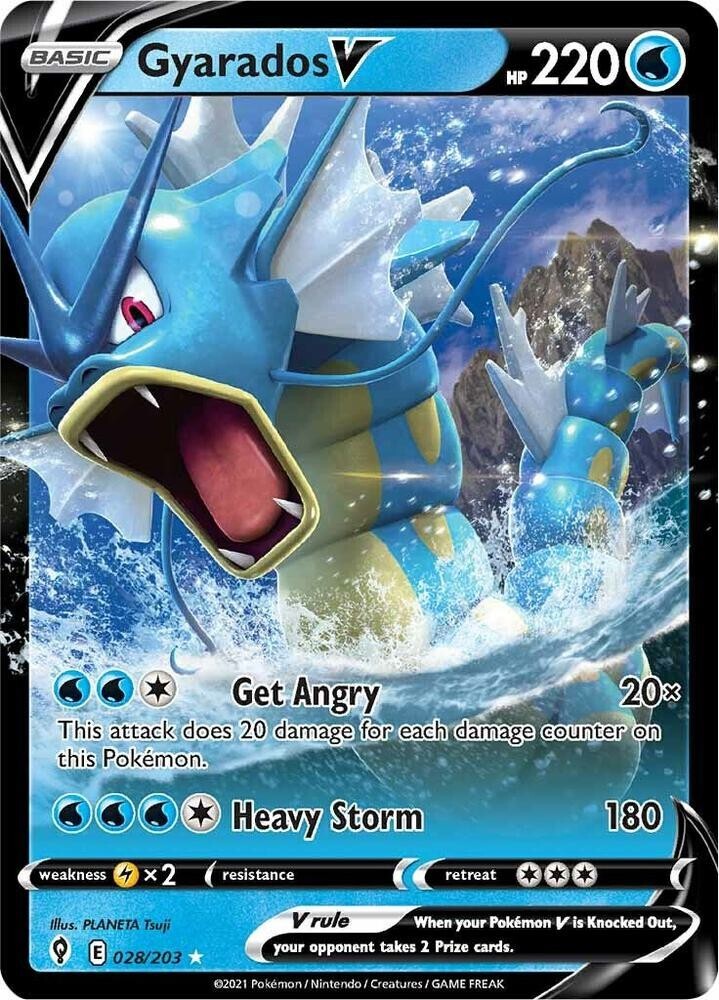 Gyarados V Holo Ultra Rare SWSH07: Evolving Skies 028/203 - PACK FRESH