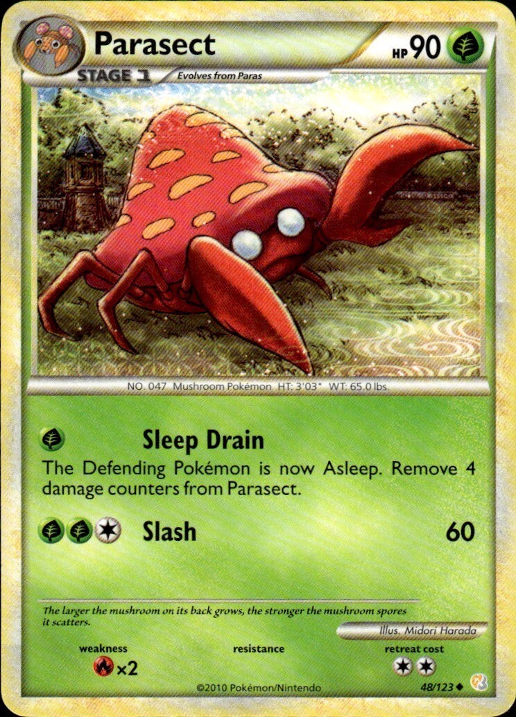 Parasect Uncommon HeartGold SoulSilver 48/123 NM
