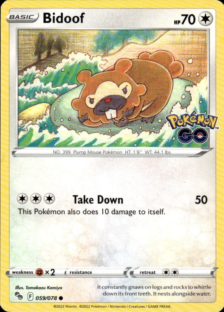 Bidoof Common Pokemon GO 059/078 NM