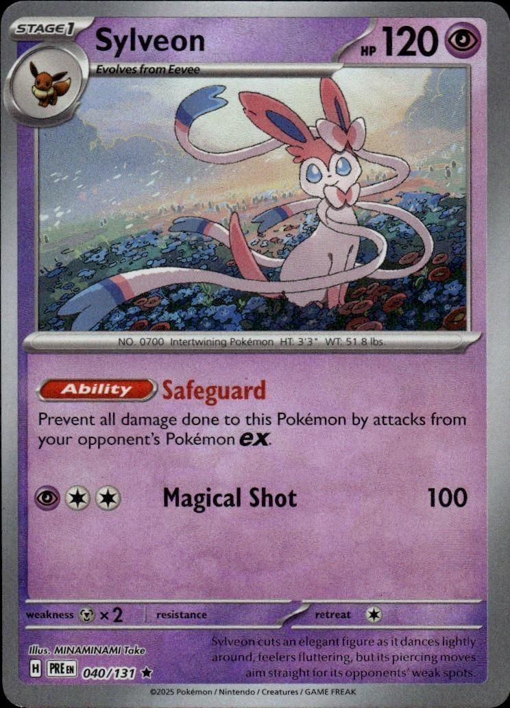 Sylveon Reverse Holo Rare SV: Prismatic Evolutions 040/131 NM
