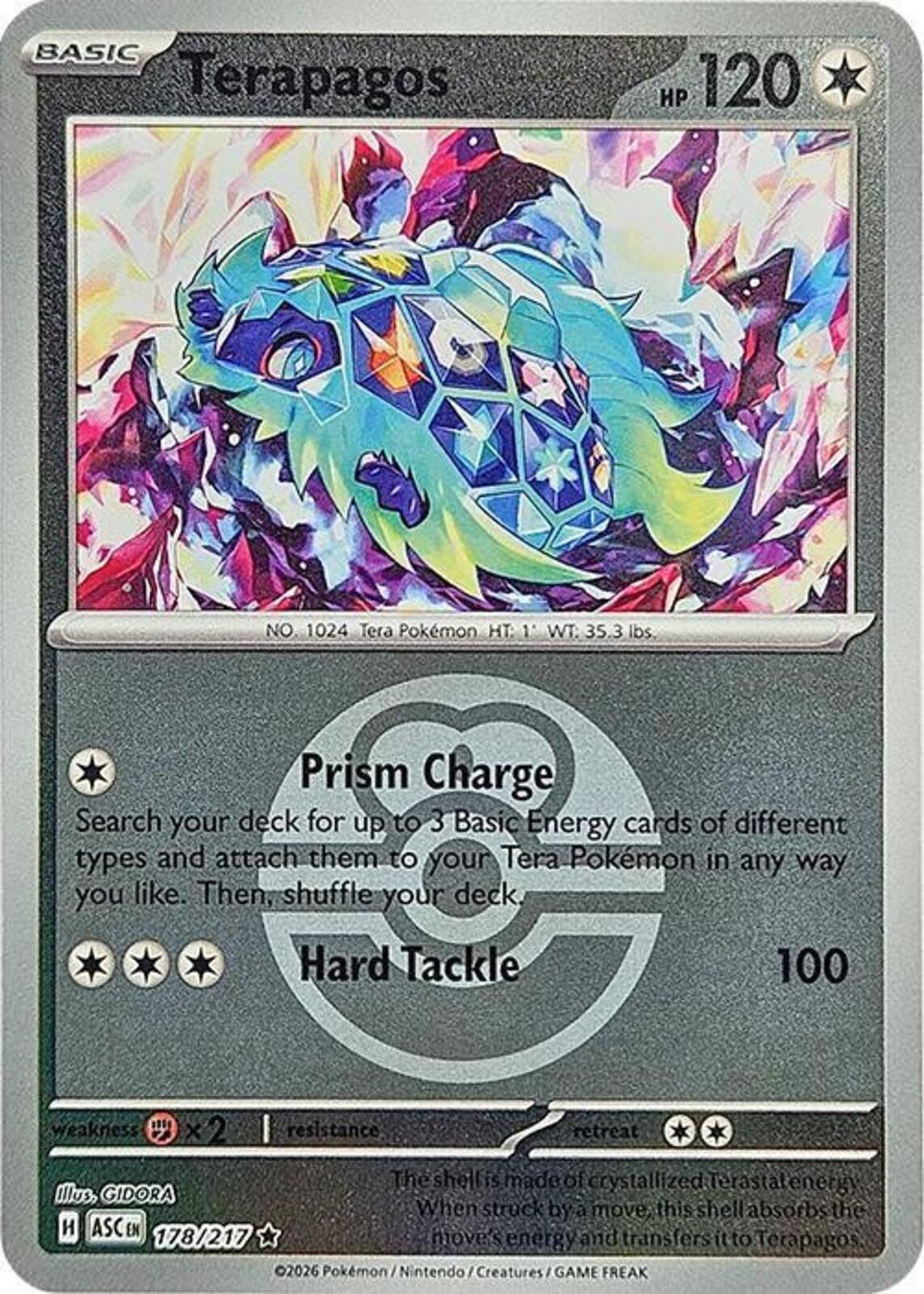 Terapagos (Love Ball) Reverse Holo Rare ME: Ascended Heroes 178/217 NM