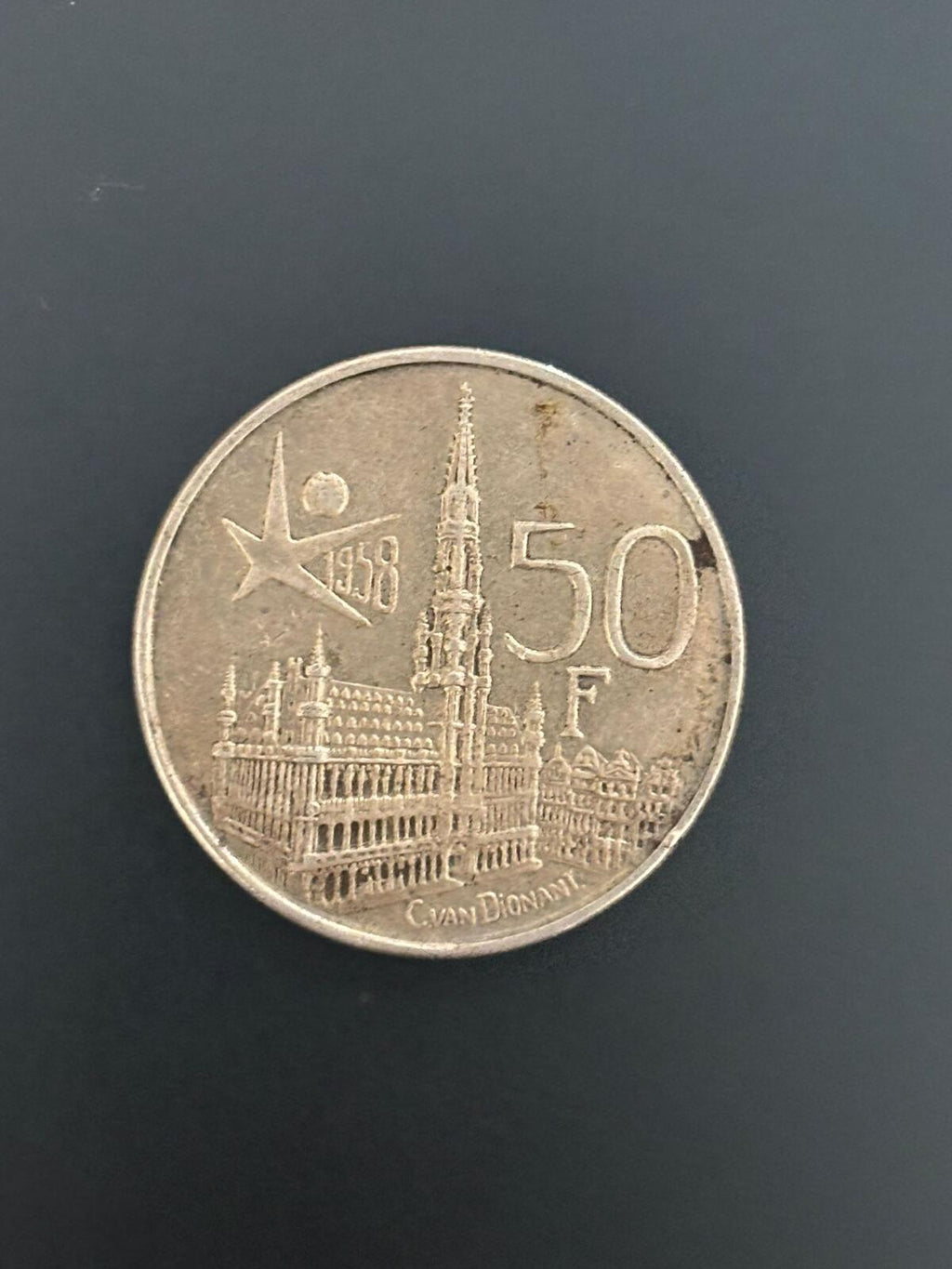 1958 50 Franc Belgian Coin