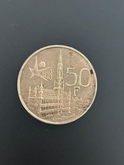 1958 50 Franc Belgian Coin