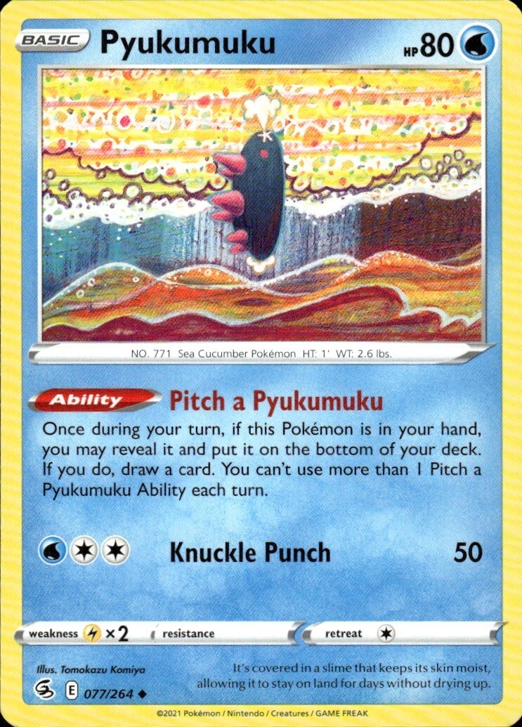 Pyukumuku Uncommon SWSH08: Fusion Strike 077/264 NM