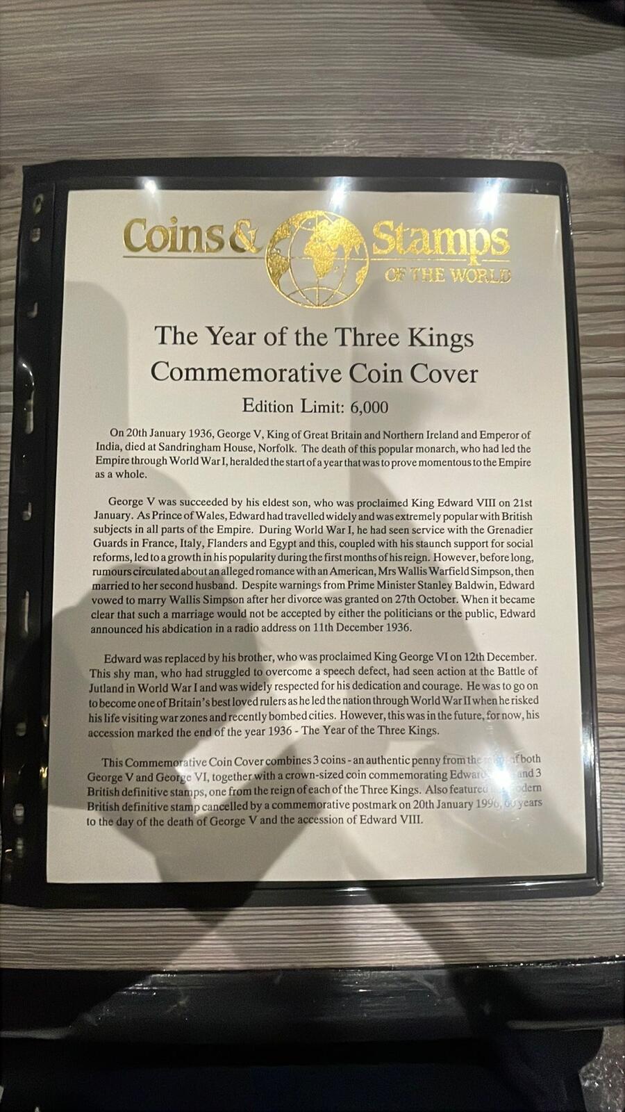 1936 Year of the Three Kings Commemorative Coin Cover