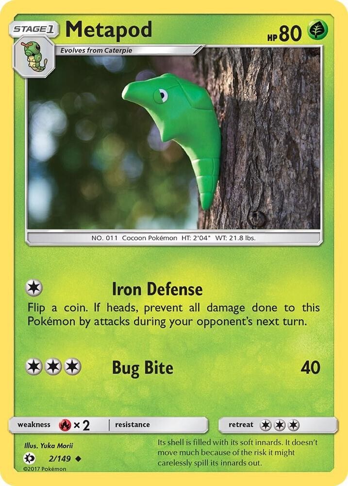 Metapod Uncommon - Yuka Morii Art - SM Base Set 2/149 NM