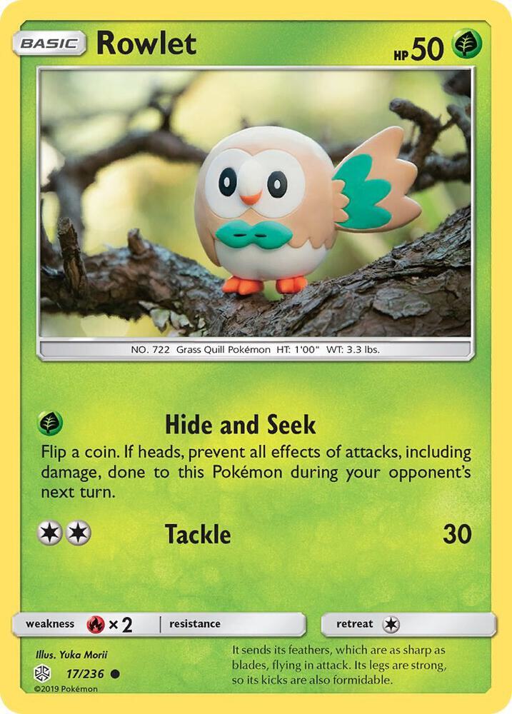 Rowlet Common - Yuka Morii Art - SM - Cosmic Eclipse 17/236 NM