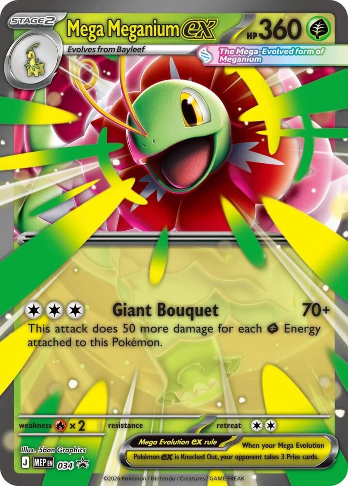 Mega Meganium ex Holo Promo Jumbo Cards 034 NM