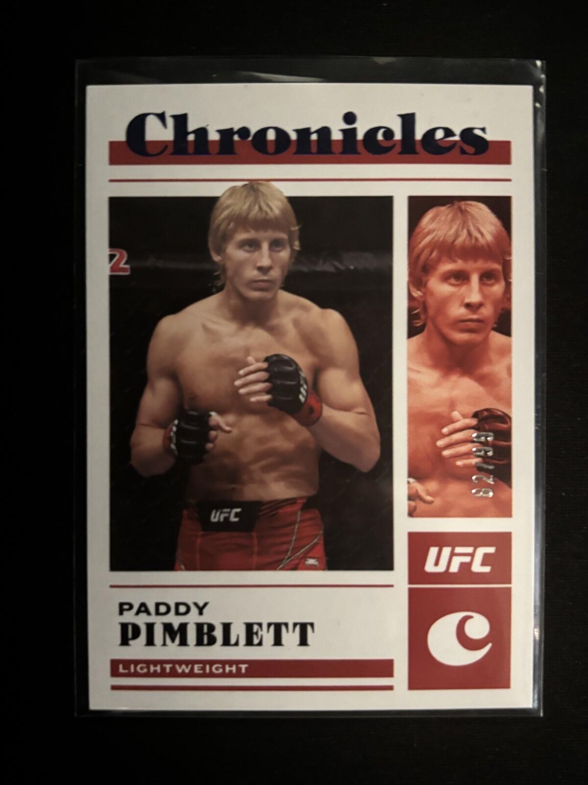 Paddy Pimblett Blue Panini Chronicles UFC - Blue 54 NM - 82/99