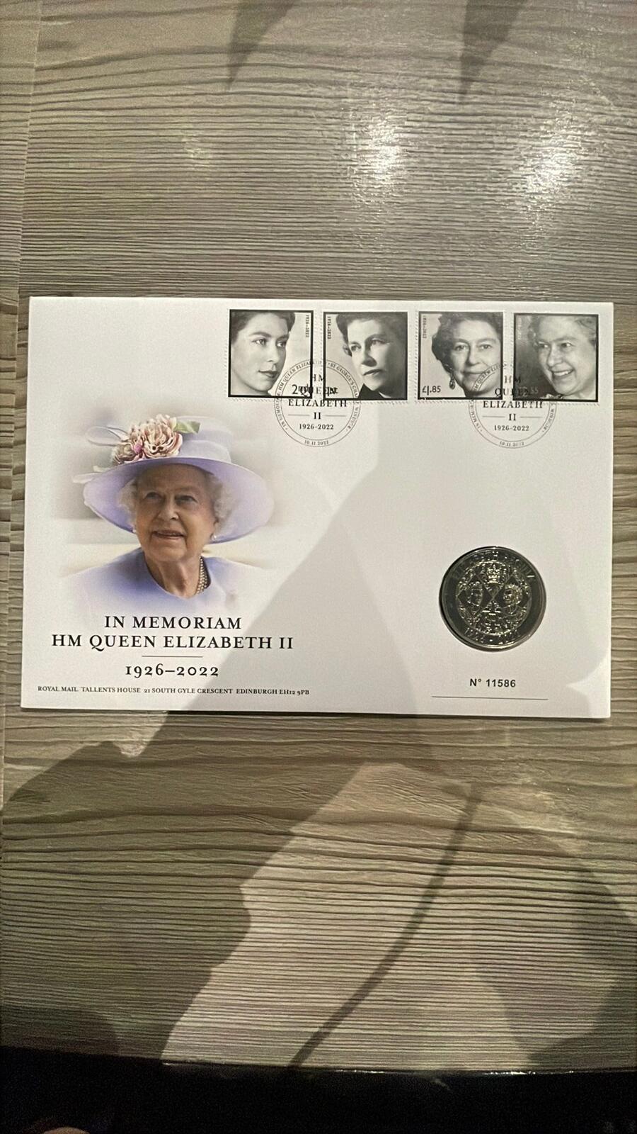 Royal Mint 2022 Queen Elizabeth II Memorial Coin and Stamp Set