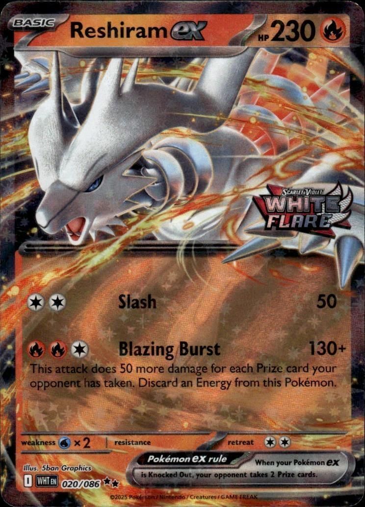 Reshiram ex Holo Double Rare Prize Pack Series Cards 020/086 NM