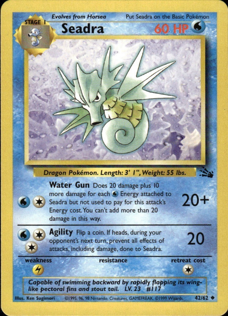 Seadra Unlimited Uncommon Fossil 42/62 NM