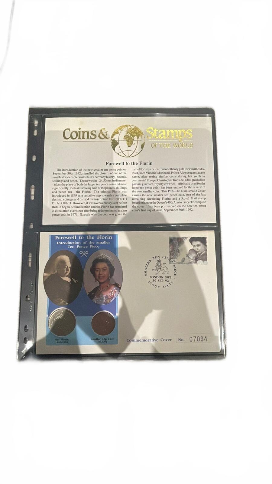 NGC Commemorative Cover with 1992 Farewell to the Florin British Coins