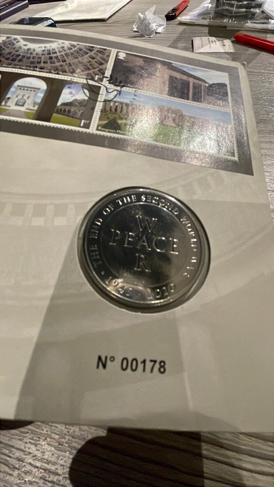Royal Mint End of the Second World War Commemorative Silver Coin and Stamp Set