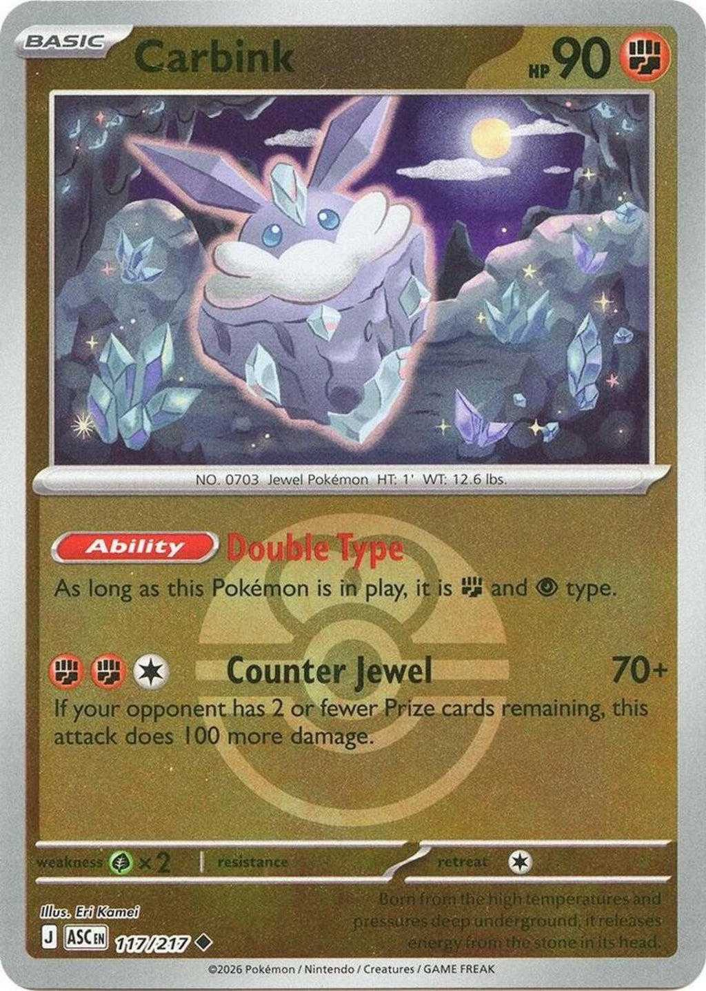Carbink - (Love Ball) Reverse Holo Uncommon ME: Ascended Heroes 117/217 NM