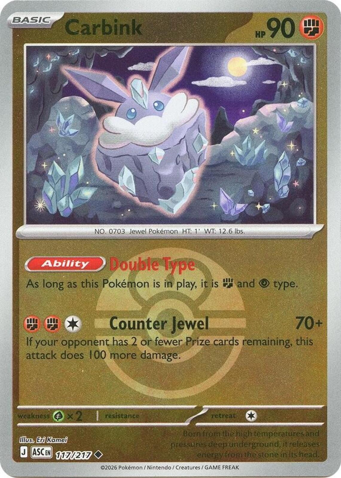 Carbink - (Love Ball) Reverse Holo Uncommon ME: Ascended Heroes 117/217 NM