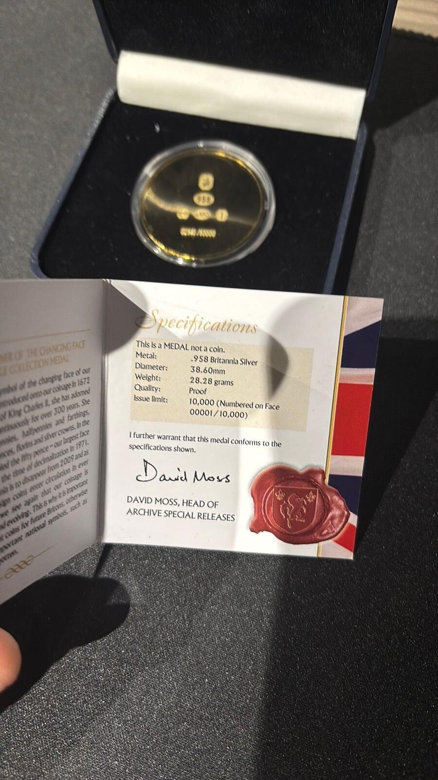 The Changing Face of Britain's Coinage Collection Medal Silver Proof